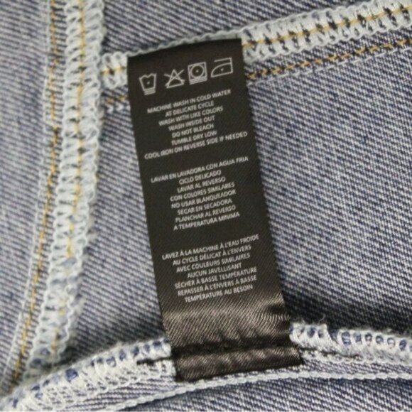 NWT bebe Multi Seam Zip Front Denim Bustier Top Size Large MSRP $98 New - Picture 7 of 11